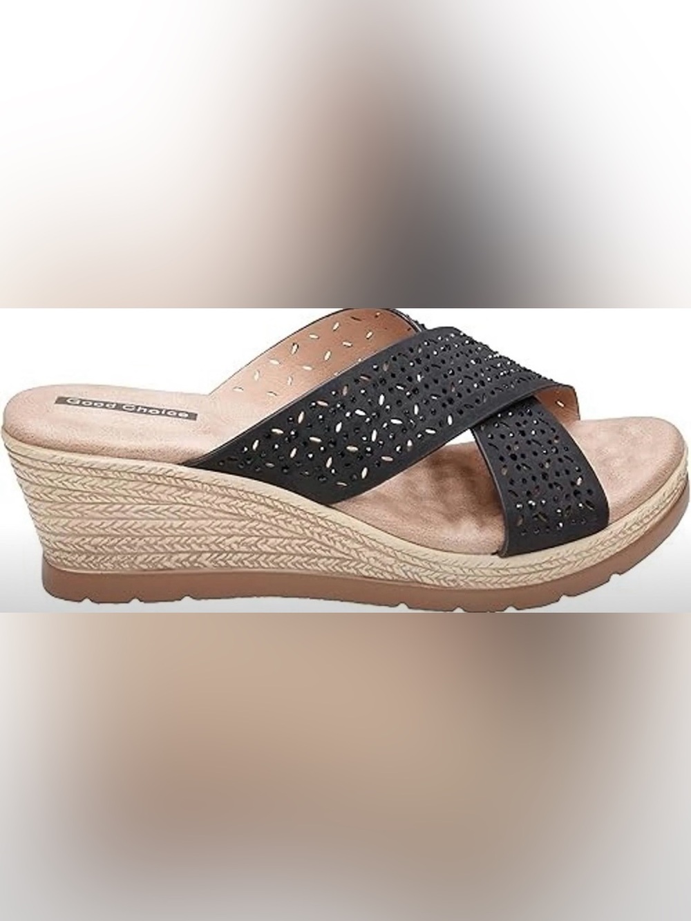 GC Shoes Women's Malia
Embellished Wedge Sandals, Black Size 7 - G.C. Shoes NIB - Picture 2 of 11